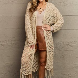 Western Knit Fringe Cardigan